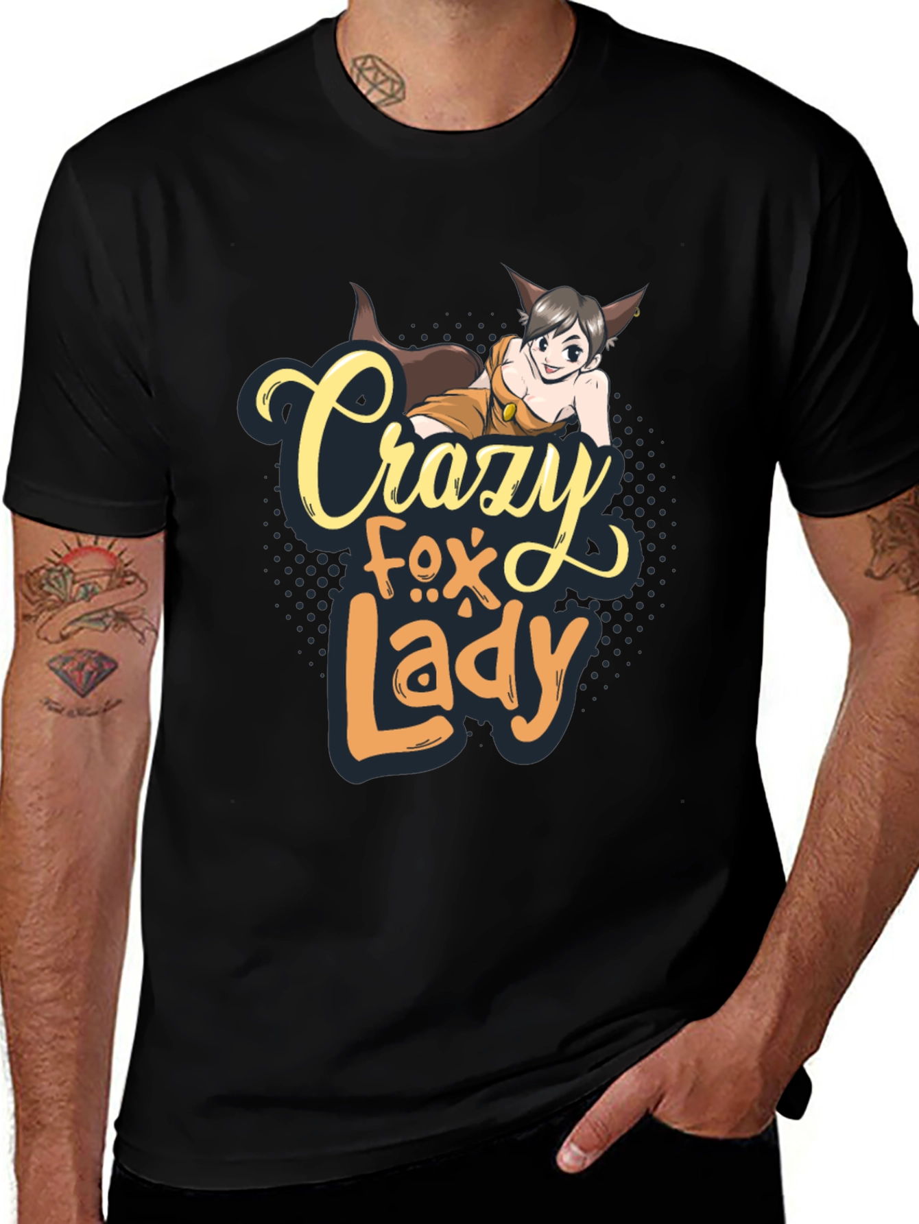 Crazy Fox Lady Graphic T-Shirt - Unisex