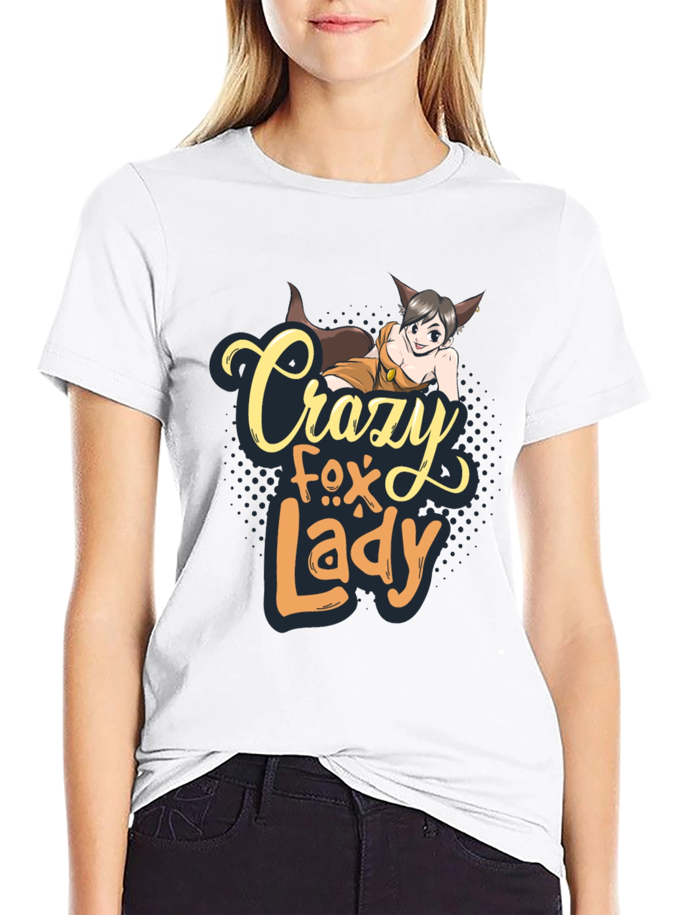 Crazy Fox Lady Graphic T-Shirt - Unisex