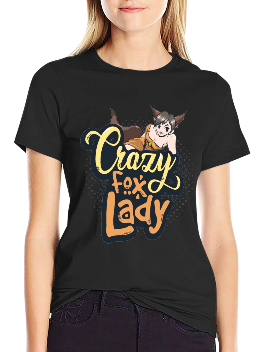 Crazy Fox Lady Graphic T-Shirt - Unisex