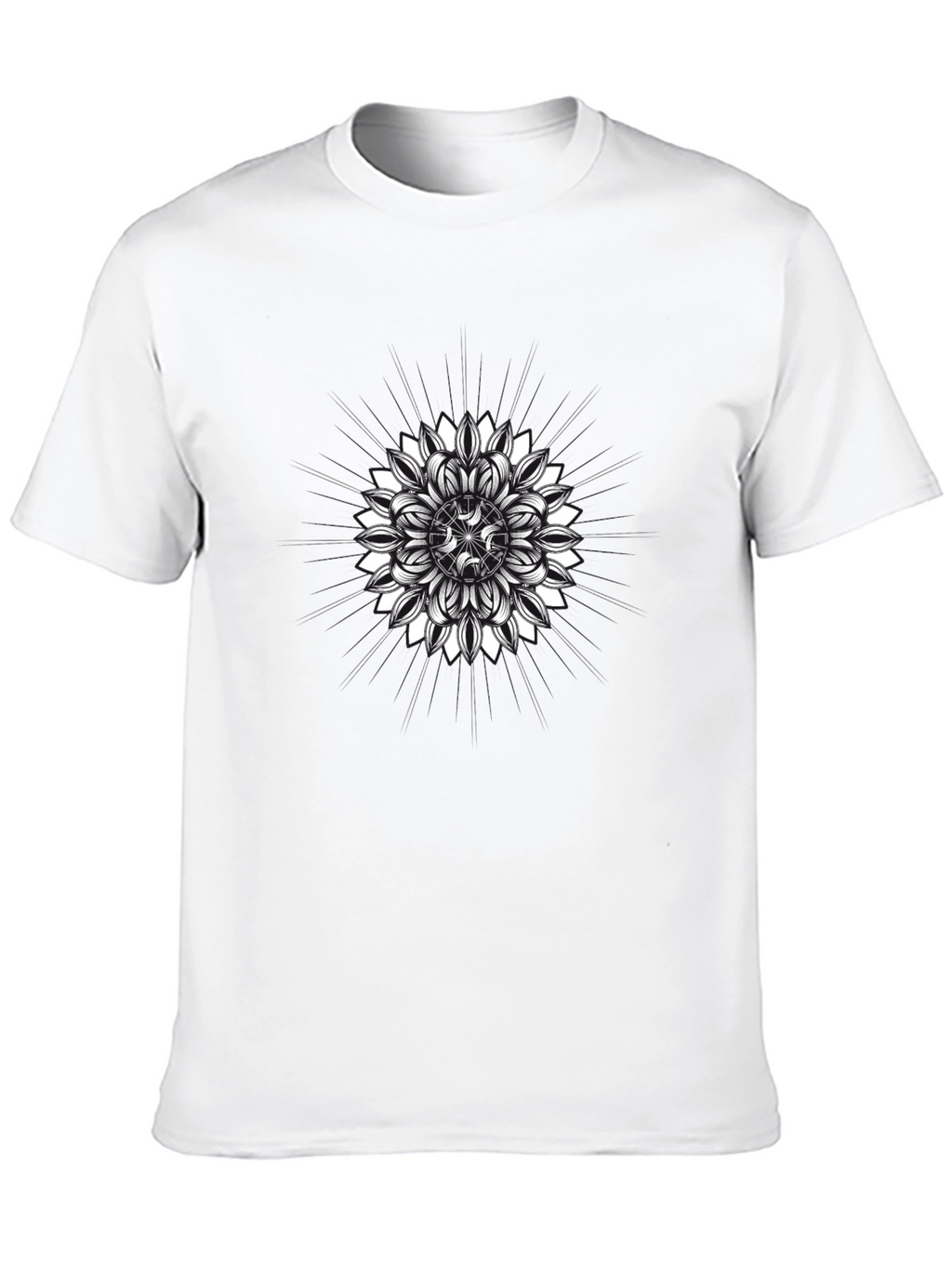 Geometric Mandala Graphic Tee - Mens Black T-Shirt