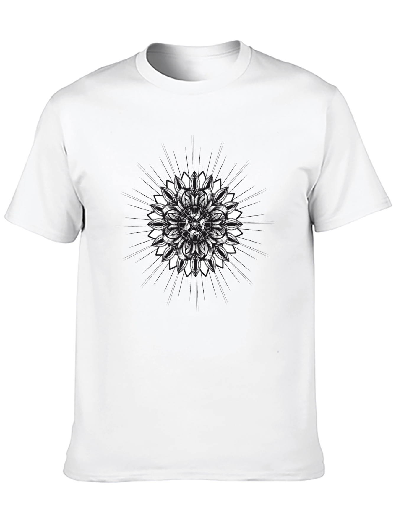 Geometric Mandala Graphic Tee - Mens Black T-Shirt