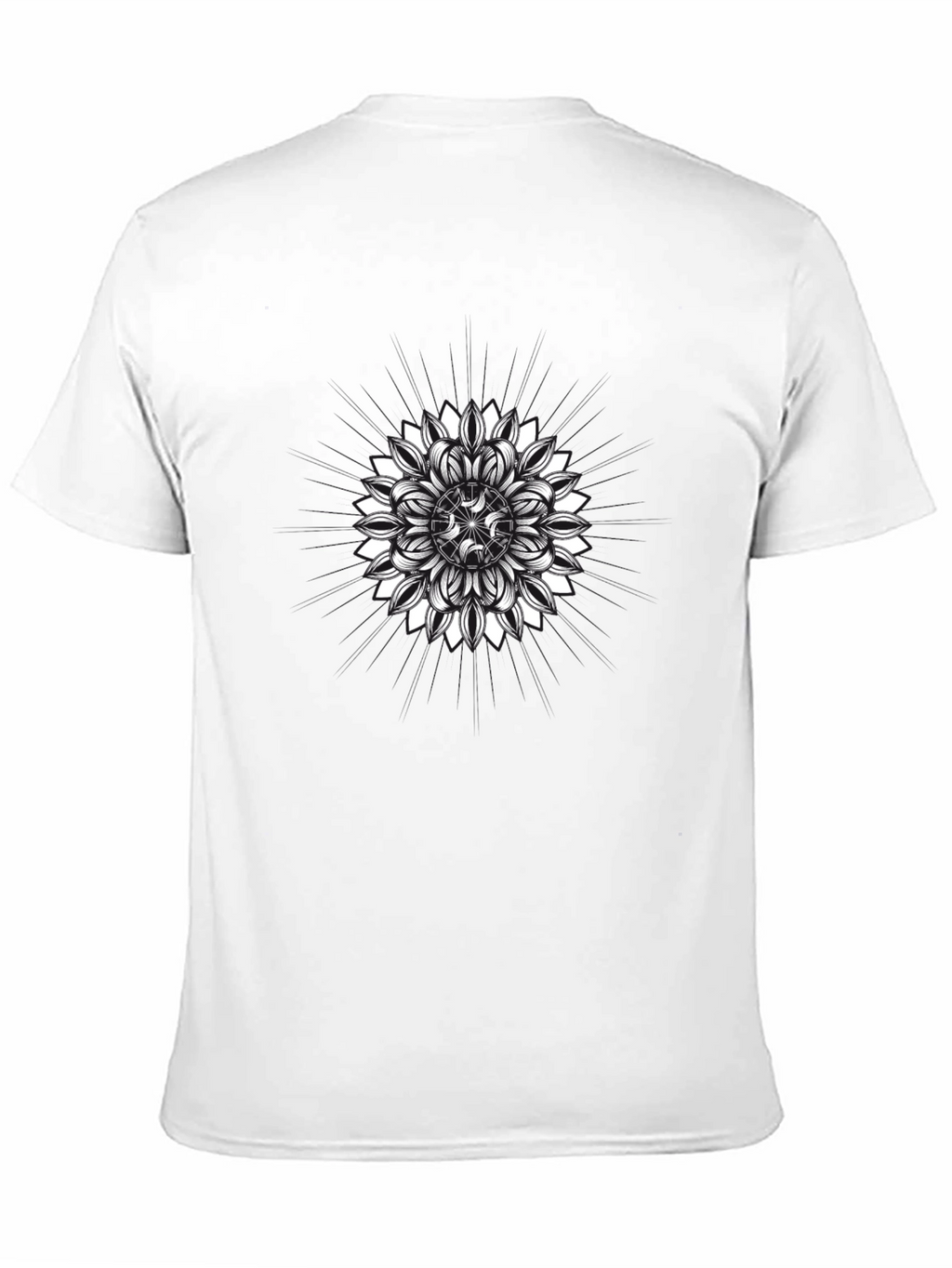 Geometric Mandala Graphic Tee - Mens Black T-Shirt