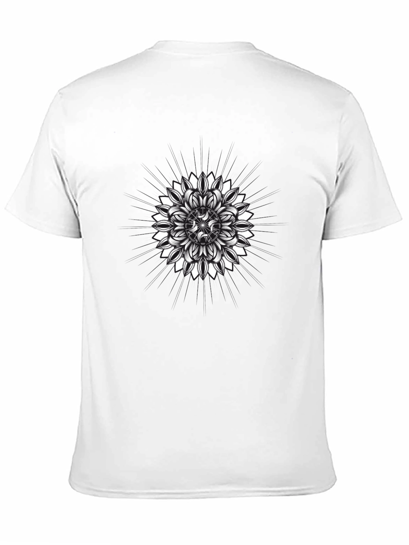 Geometric Mandala Graphic Tee - Mens Black T-Shirt