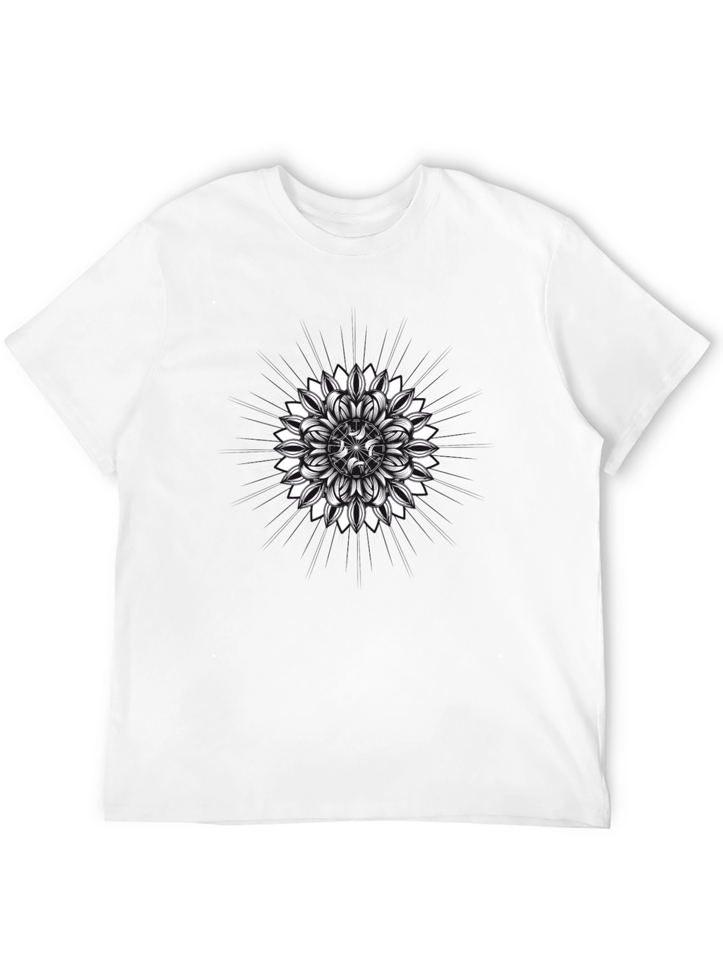 Geometric Mandala Graphic Tee - Mens Black T-Shirt