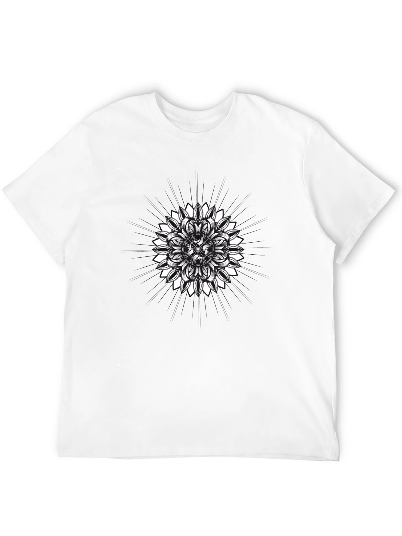 Geometric Mandala Graphic Tee - Mens Black T-Shirt