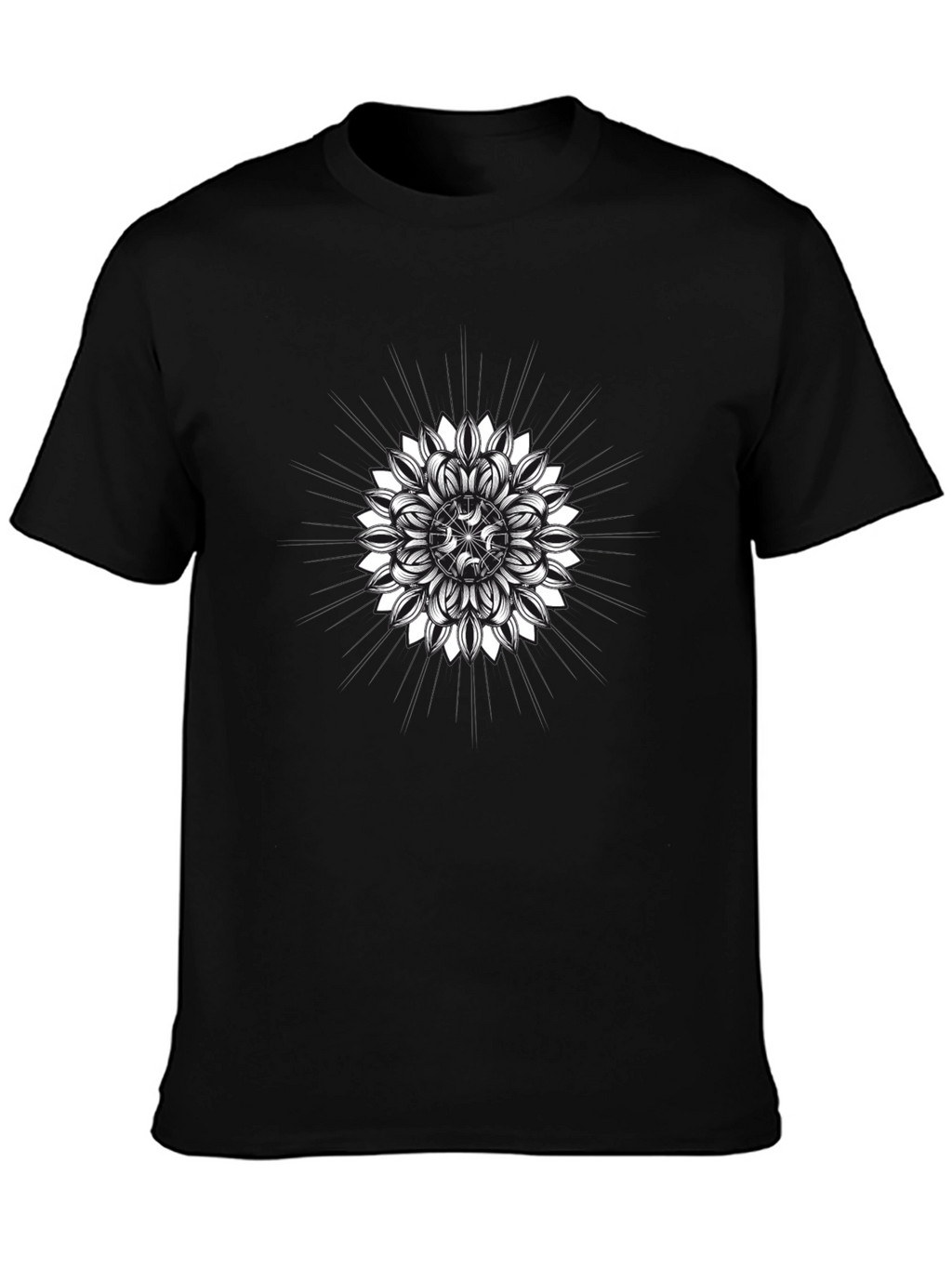 Geometric Mandala Graphic Tee - Mens Black T-Shirt