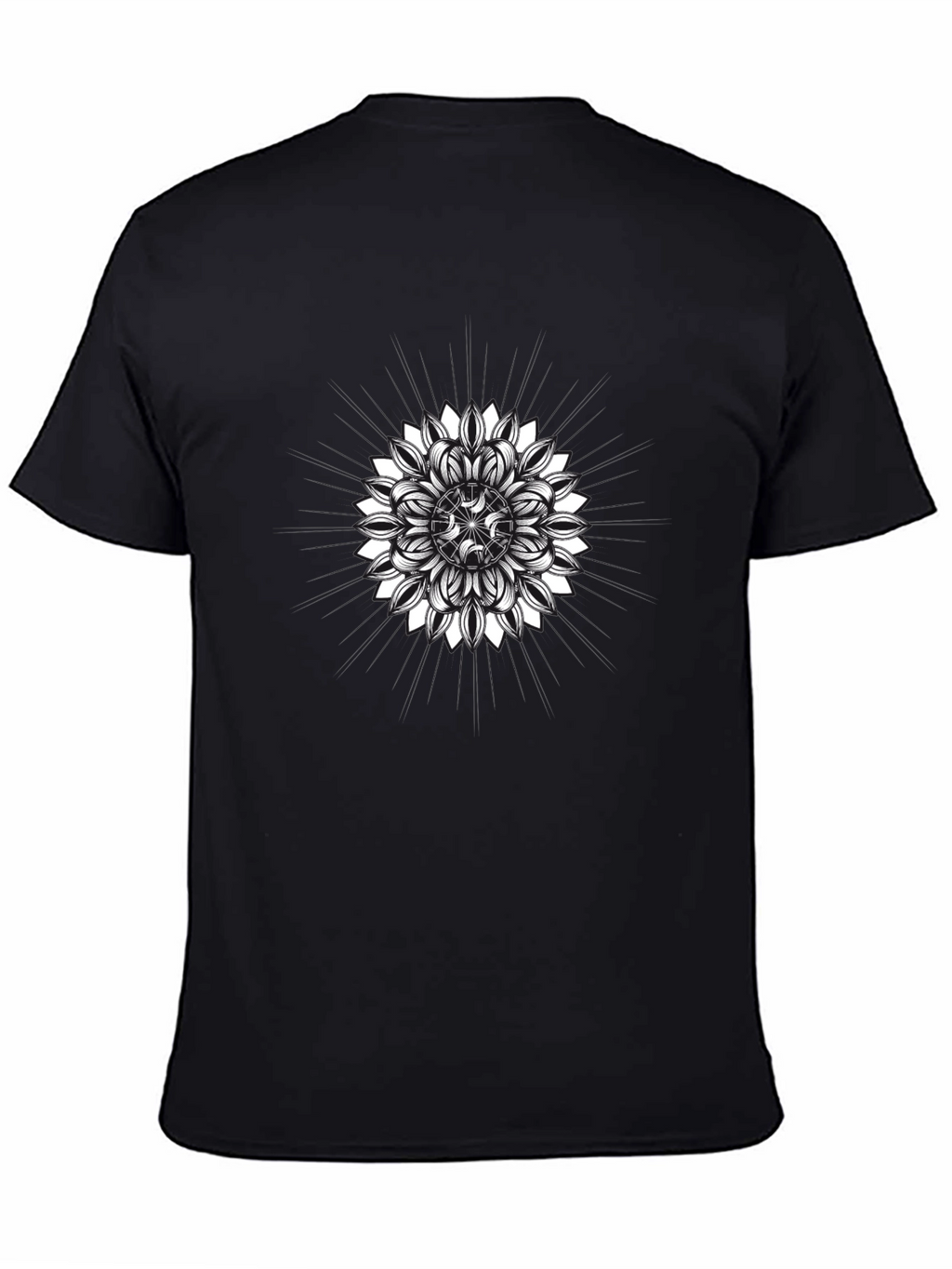 Geometric Mandala Graphic Tee - Mens Black T-Shirt