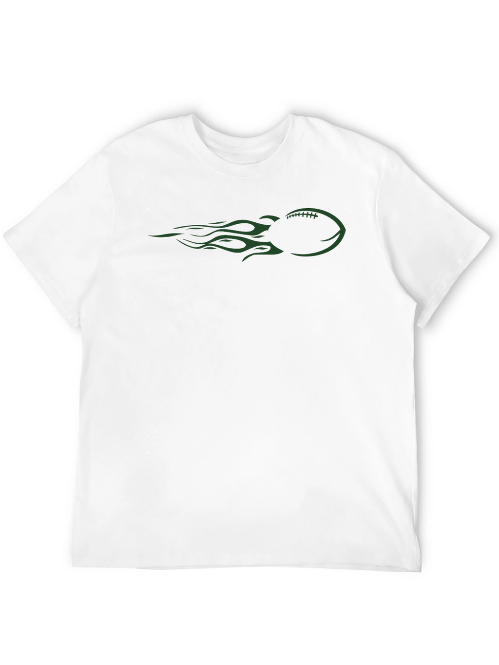 Football Flames Graphic Tee - Black Cotton T-Shirt