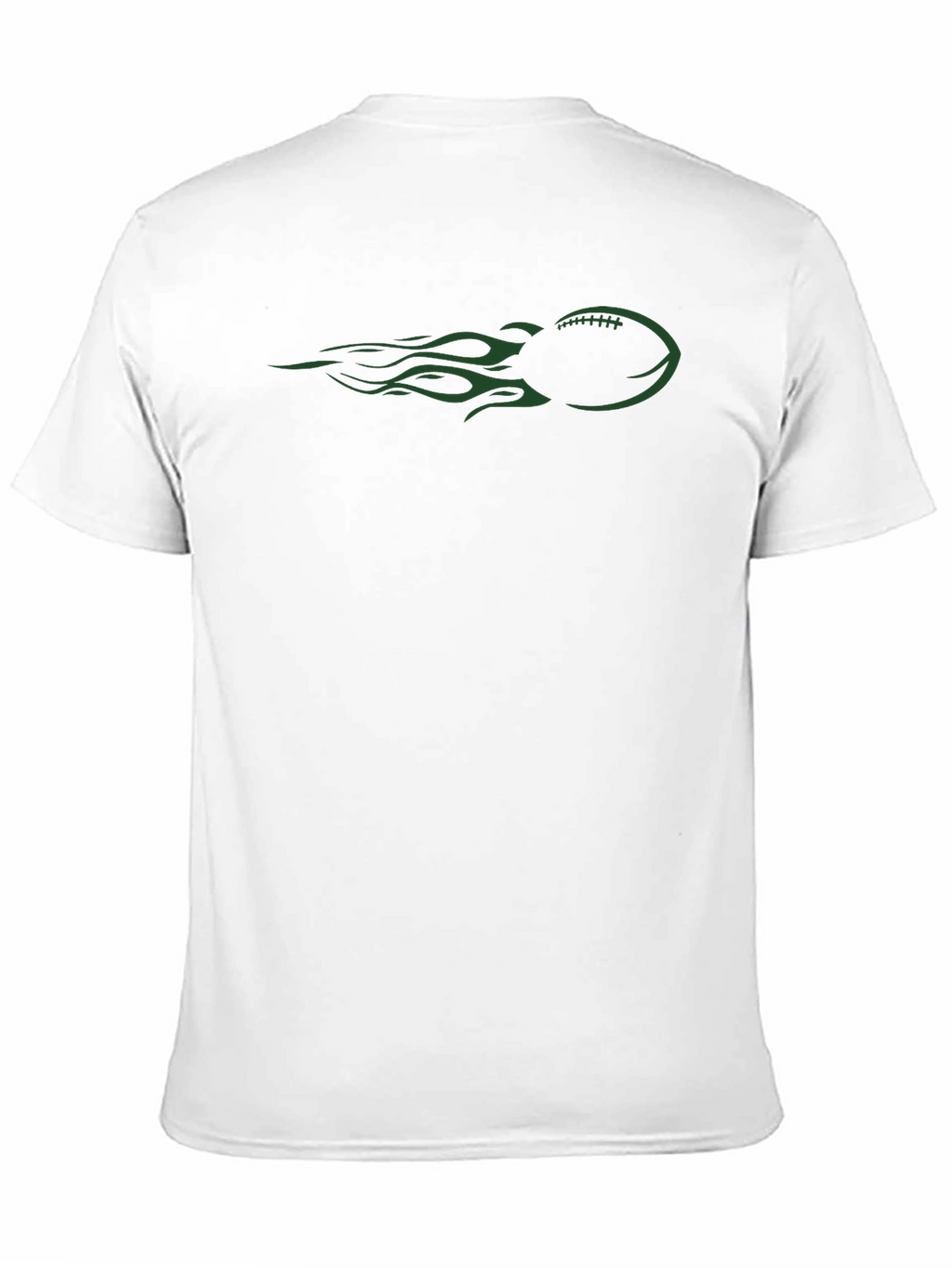 Football Flames Graphic Tee - Black Cotton T-Shirt