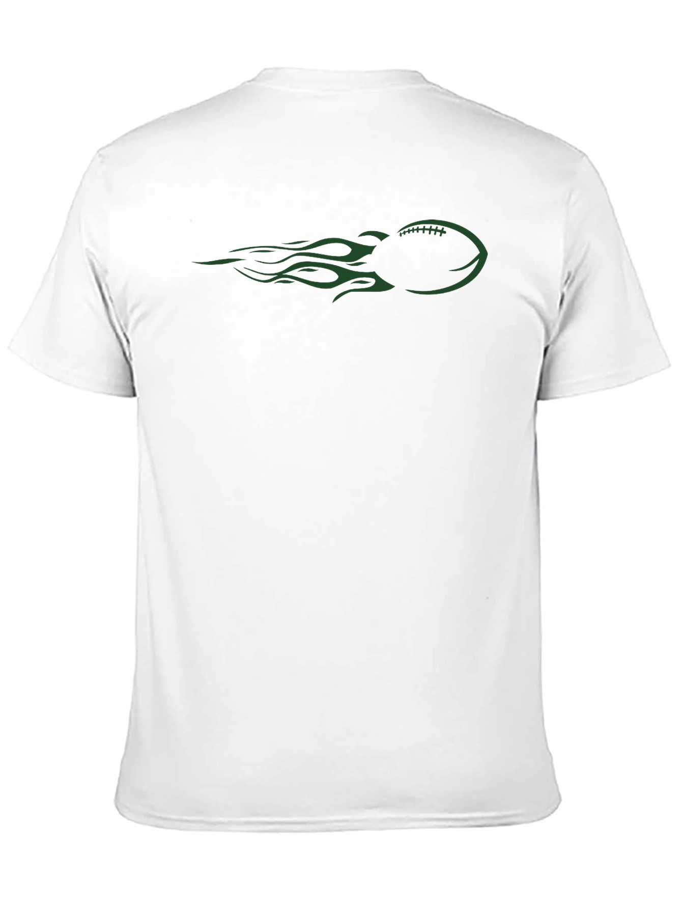 Football Flames Graphic Tee - Black Cotton T-Shirt