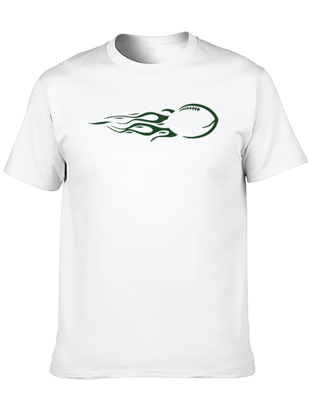 Football Flames Graphic Tee - Black Cotton T-Shirt