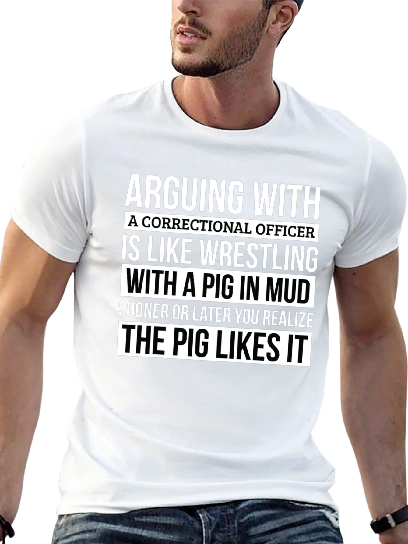 Correctional Officer Pig in Mud T-Shirt