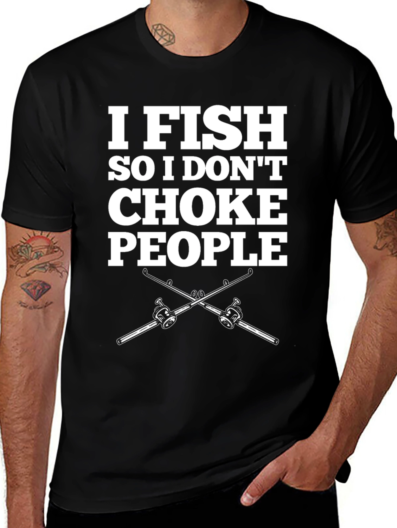 I Fish So I Dont Choke People Funny Fishing T-Shirt