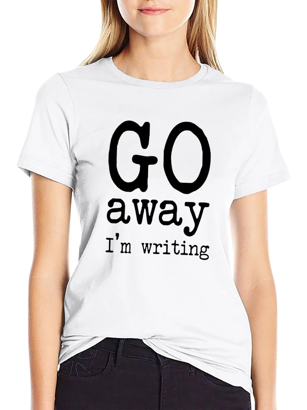 Go Away Im Writing Novelty Graphic T-Shirt