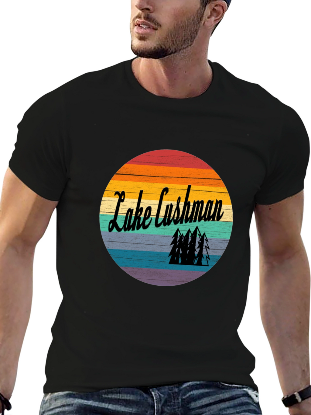Lake Cushman Retro Graphic T-Shirt