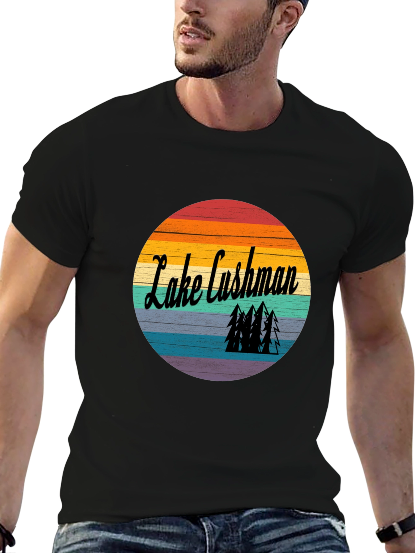 Lake Cushman Retro Graphic T-Shirt
