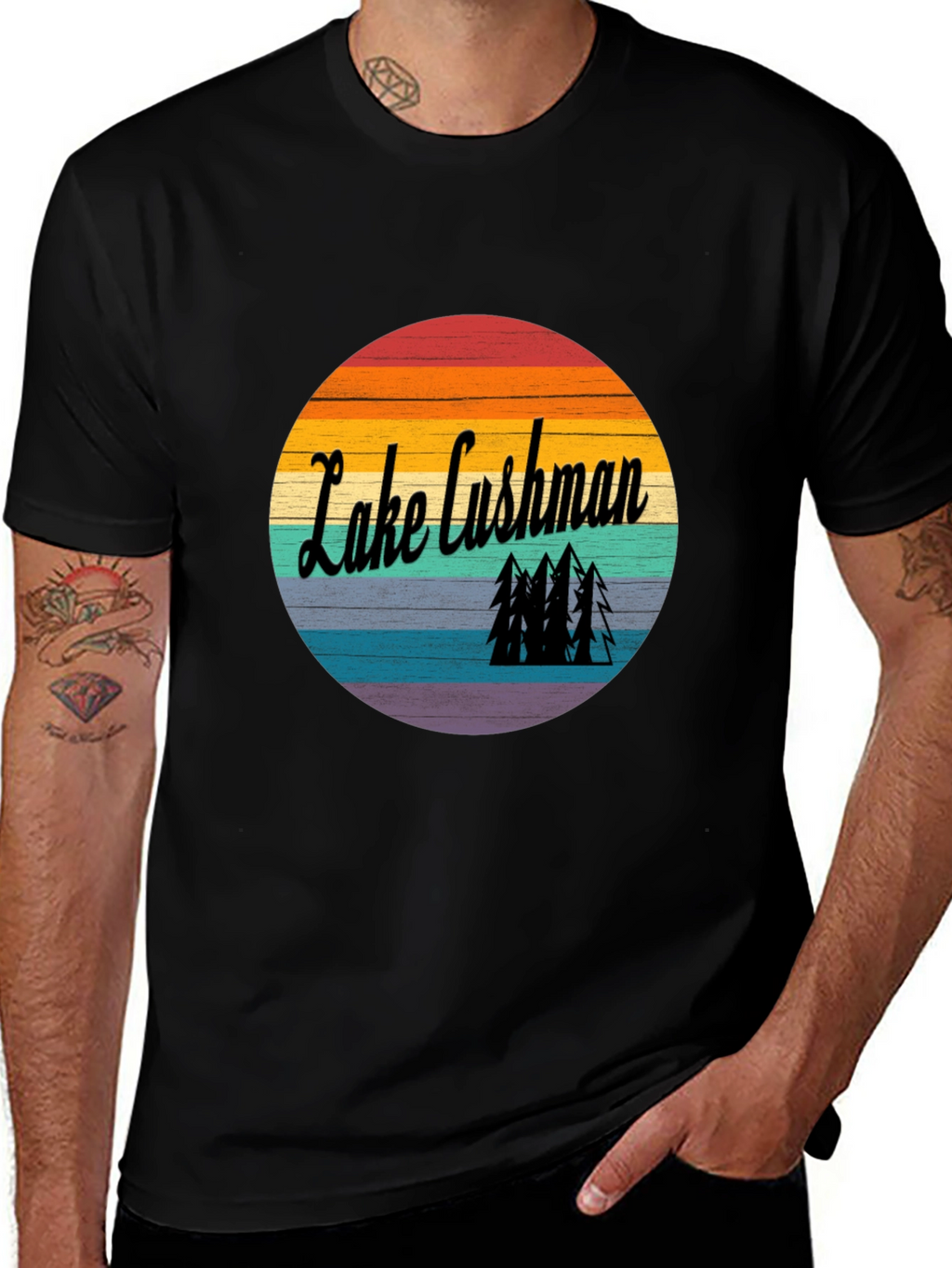 Lake Cushman Retro Graphic T-Shirt