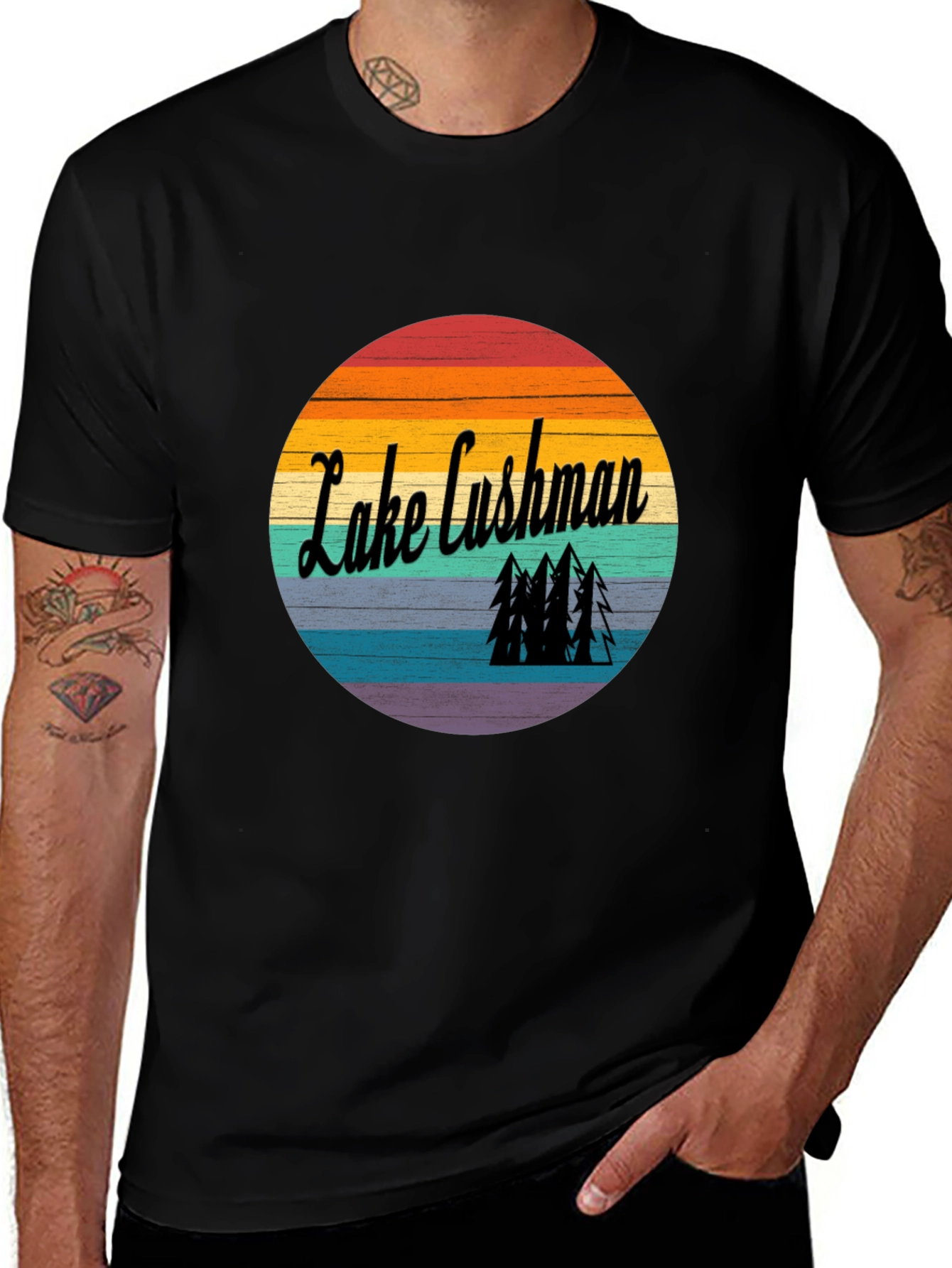 Lake Cushman Retro Graphic T-Shirt