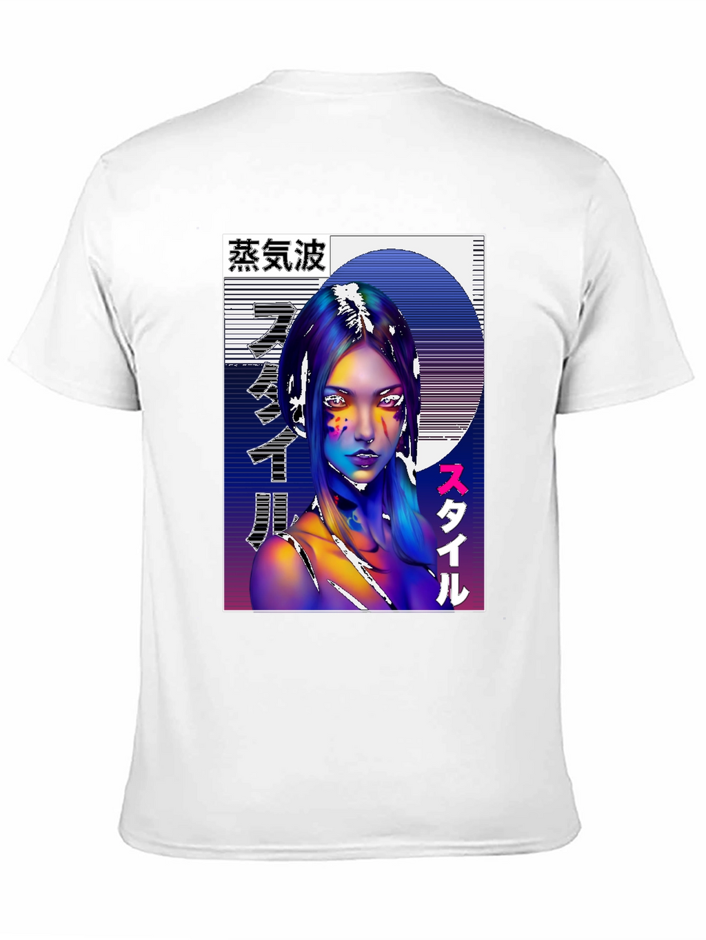 Vaporwave Style Graphic Tee - Black Cotton Shirt