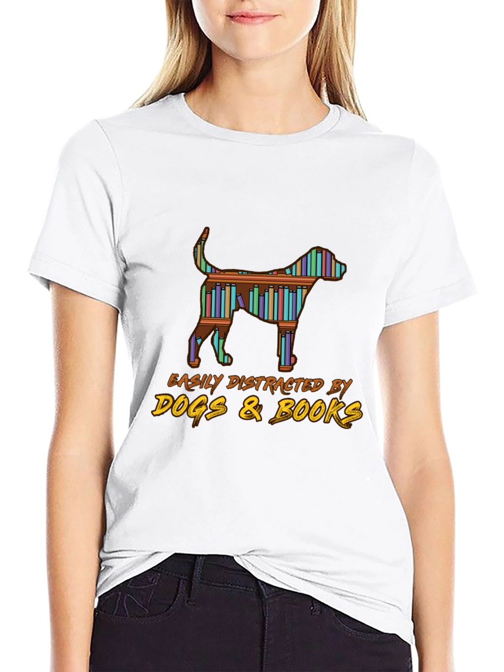 Dog & Books Graphic Tee