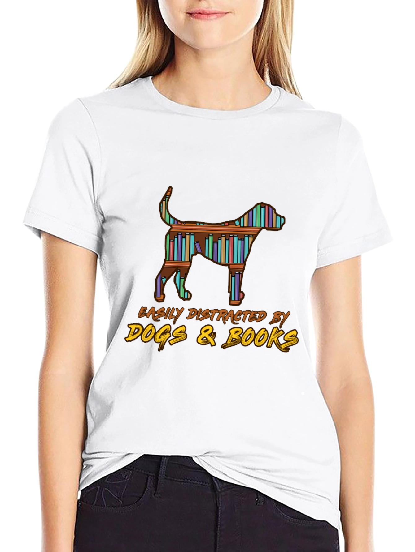 Dog & Books Graphic Tee