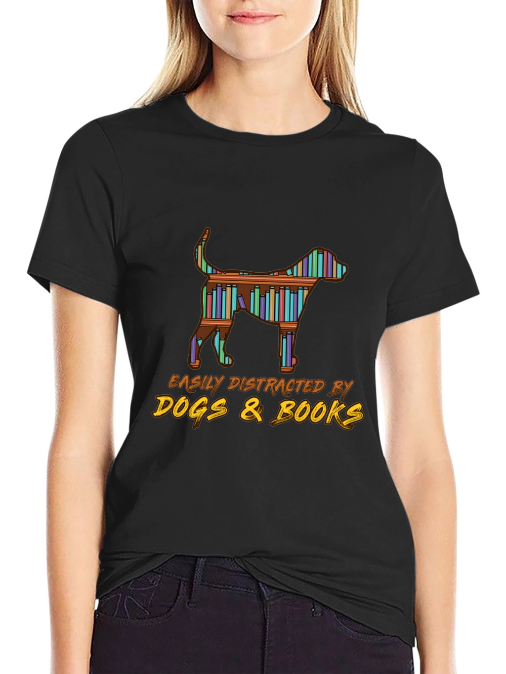 Dog & Books Graphic Tee