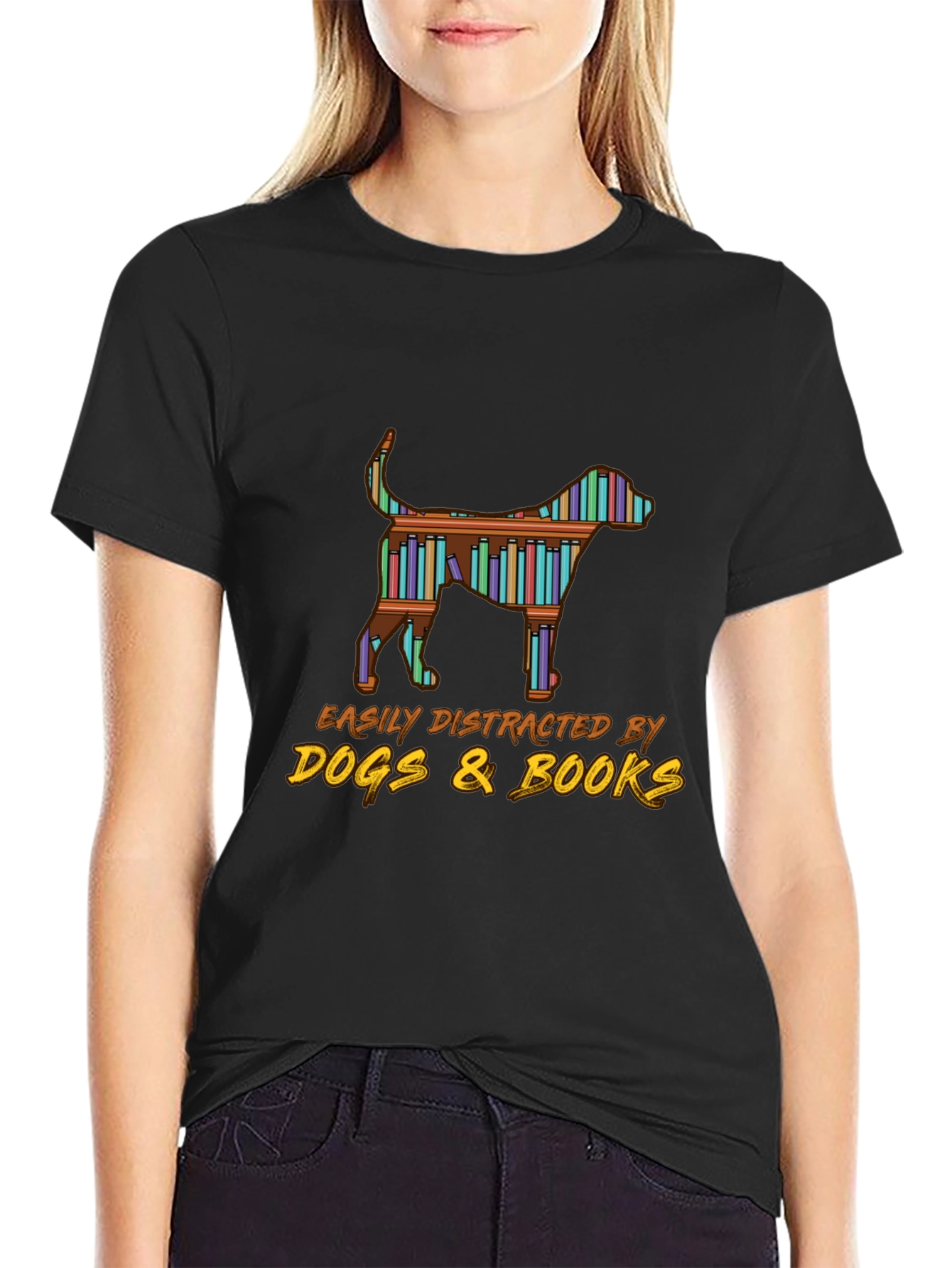 Dog & Books Graphic Tee