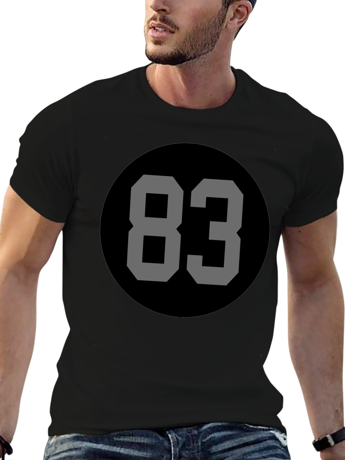 Retro Number 83 Black Tee