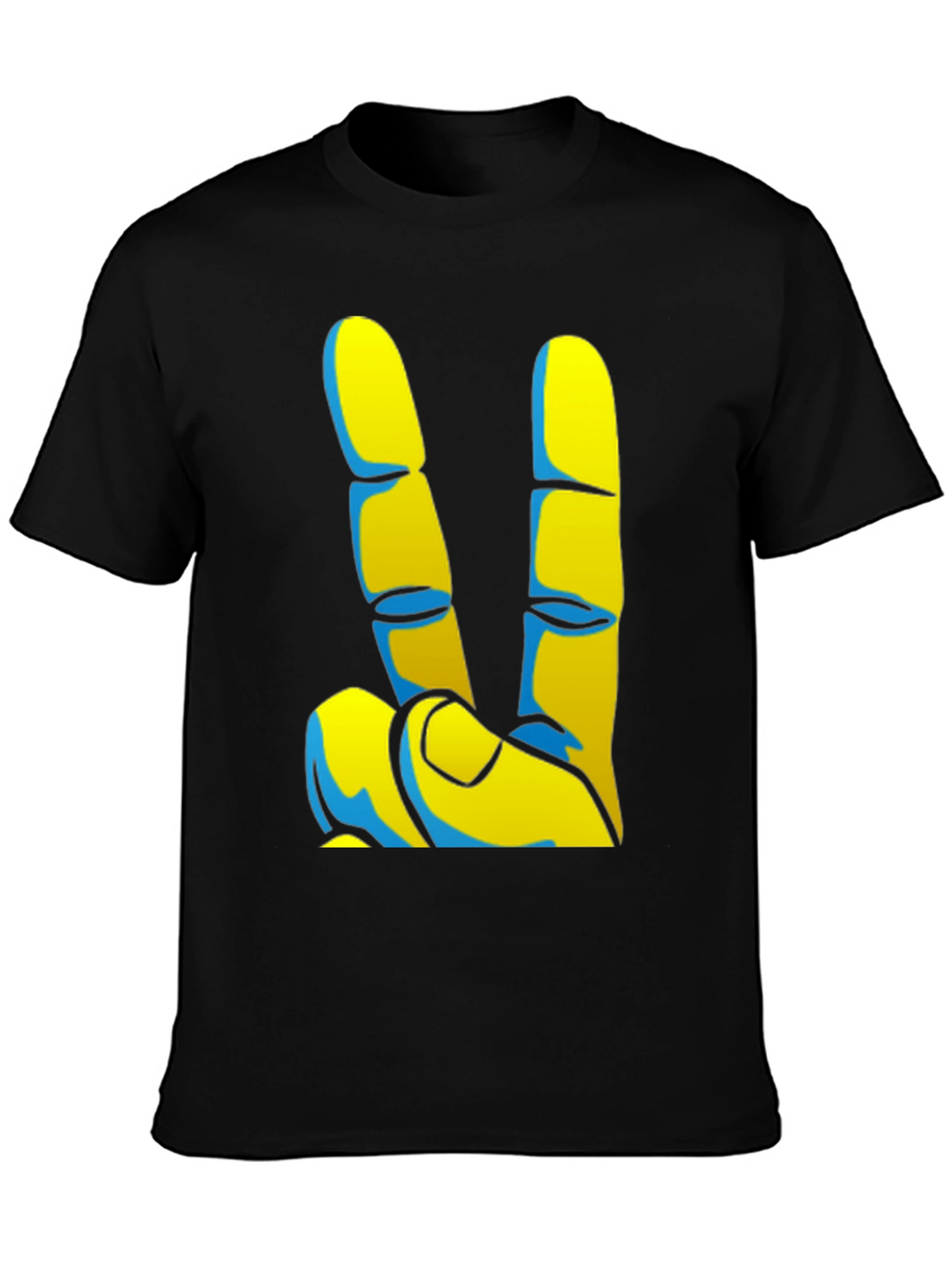 Peace Sign Graphic Tee - Black Casual T-Shirt