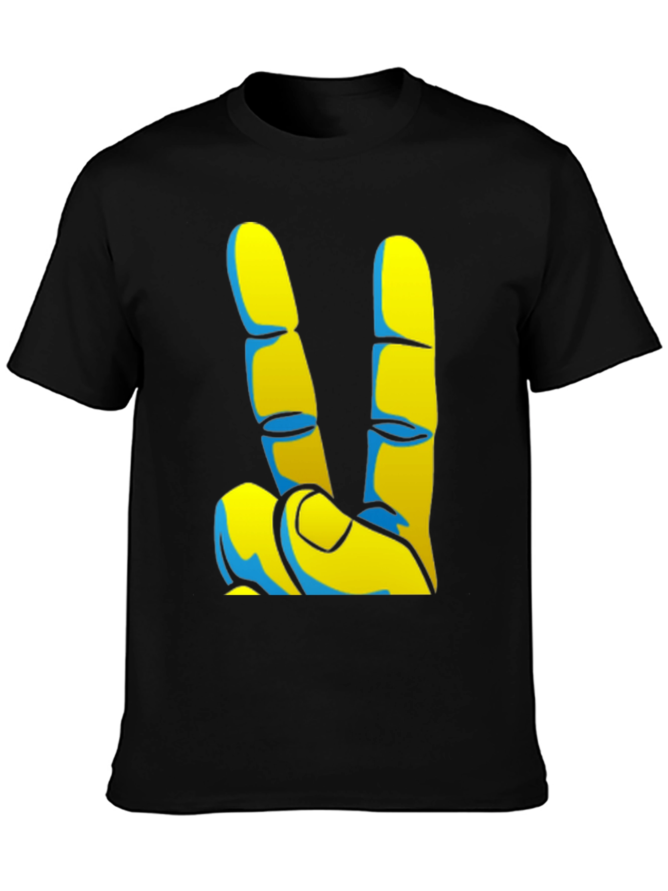 Peace Sign Graphic Tee - Black Casual T-Shirt