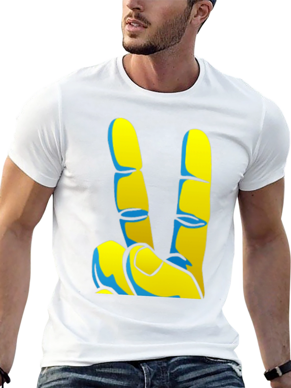 Peace Sign Graphic Tee - Black Casual T-Shirt