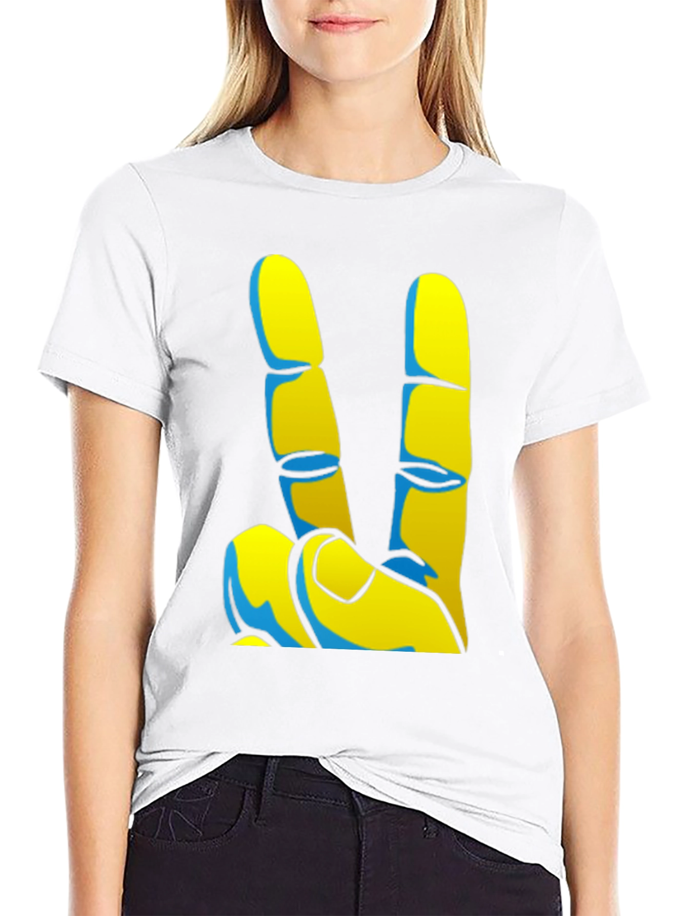 Peace Sign Graphic Tee - Black Casual T-Shirt