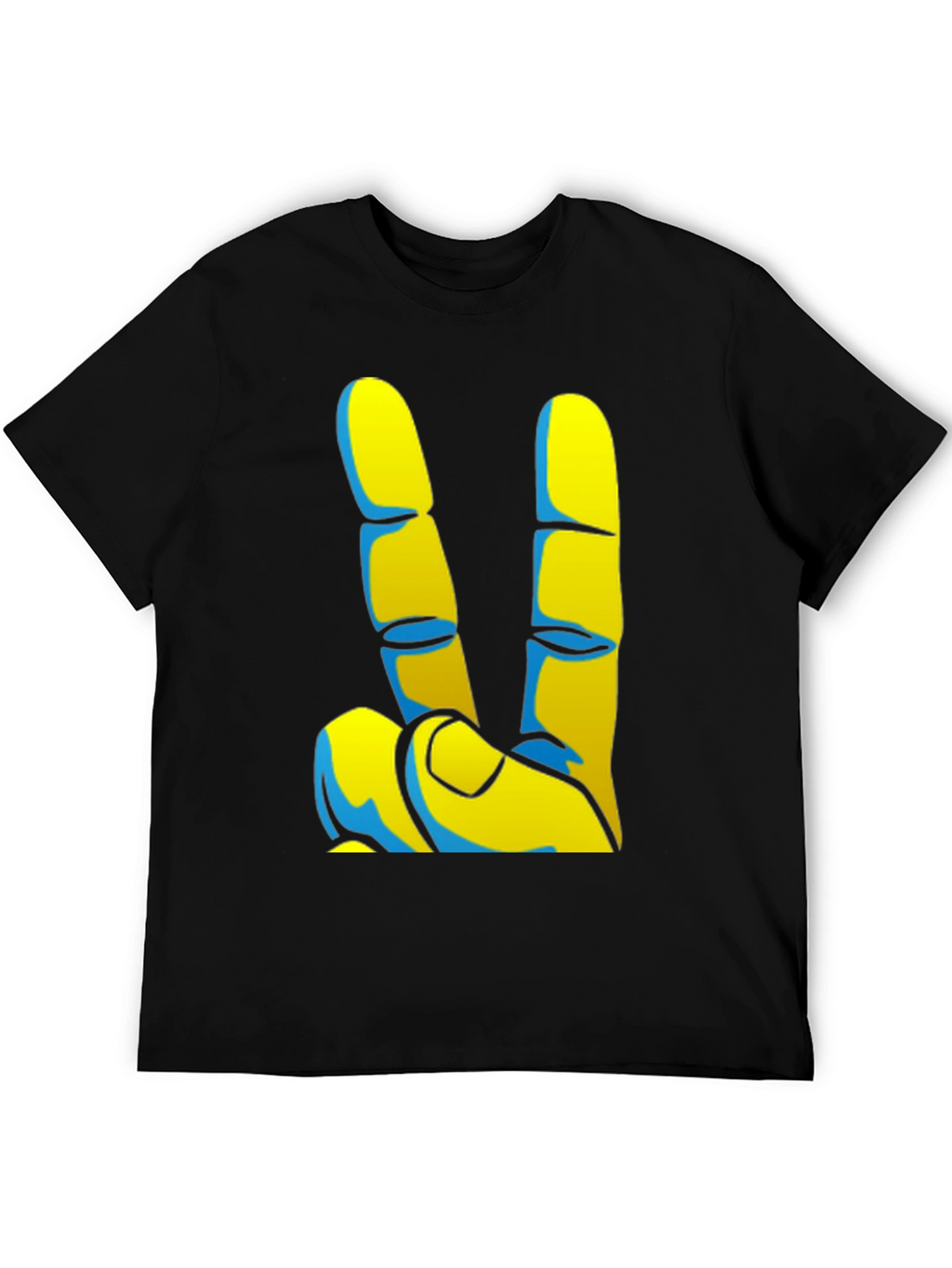 Peace Sign Graphic Tee - Black Casual T-Shirt