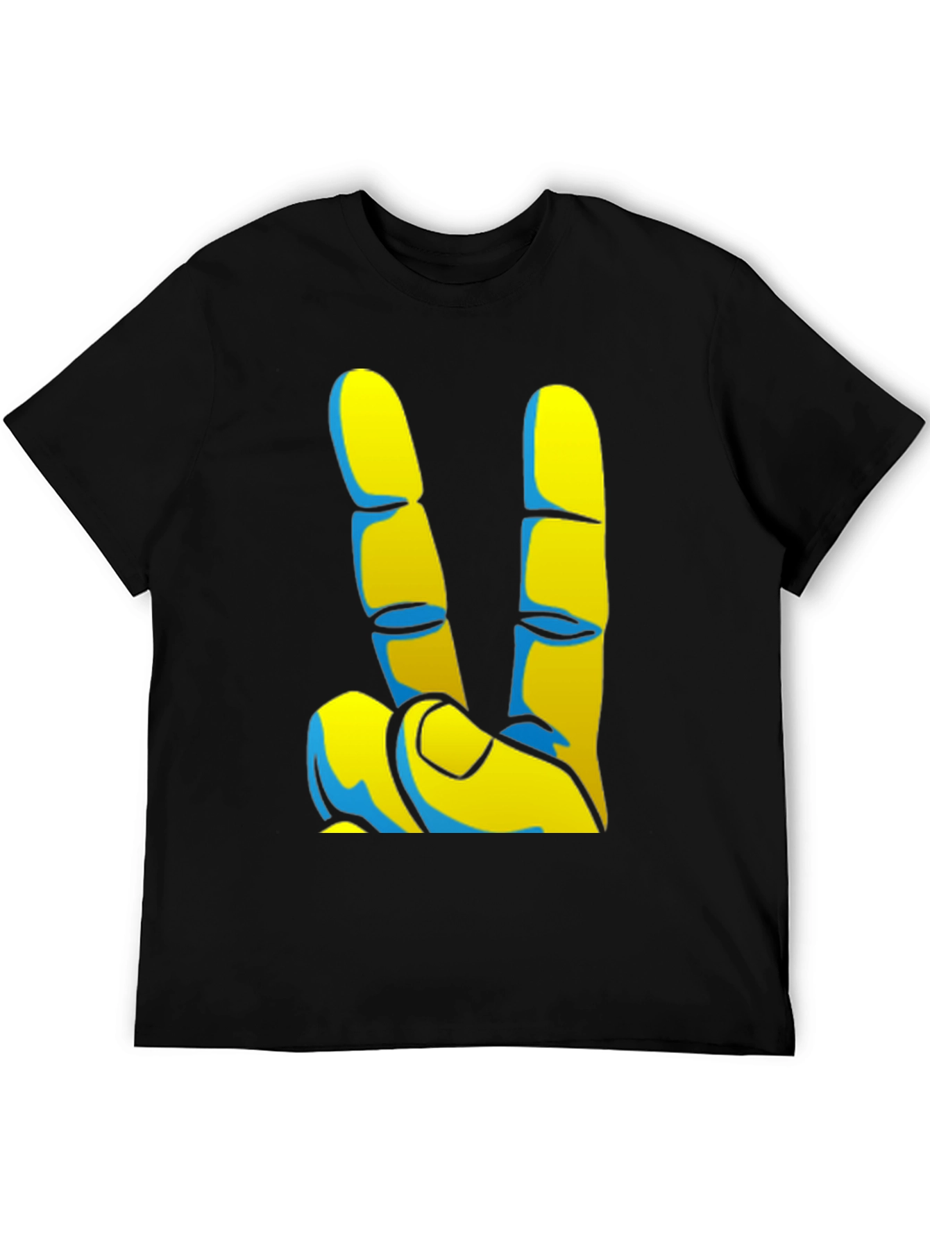 Peace Sign Graphic Tee - Black Casual T-Shirt