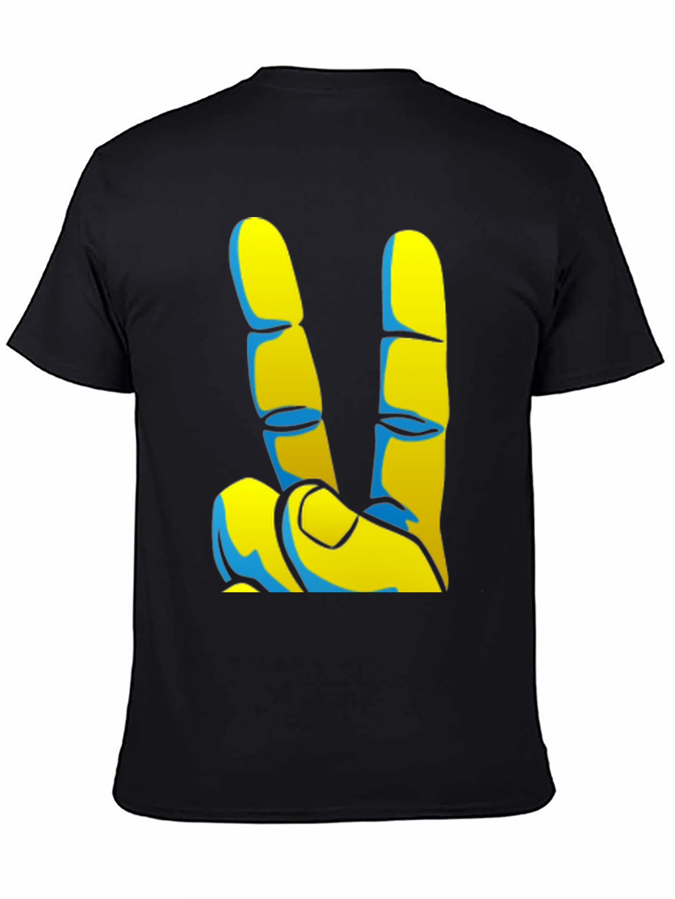 Peace Sign Graphic Tee - Black Casual T-Shirt