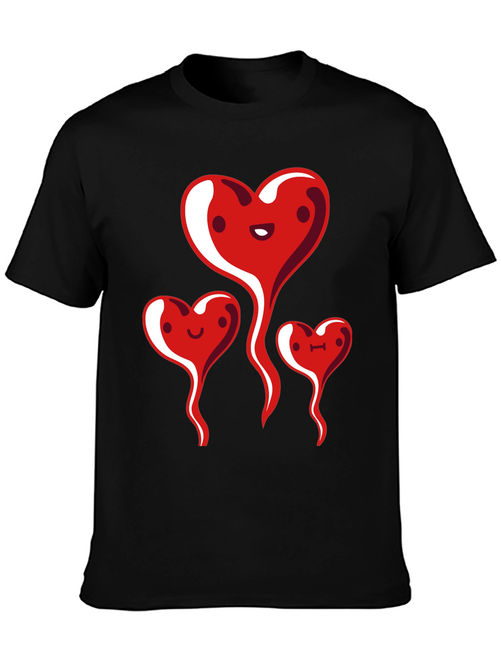 Heart Family Graphic Tee - Black Casual Shirt