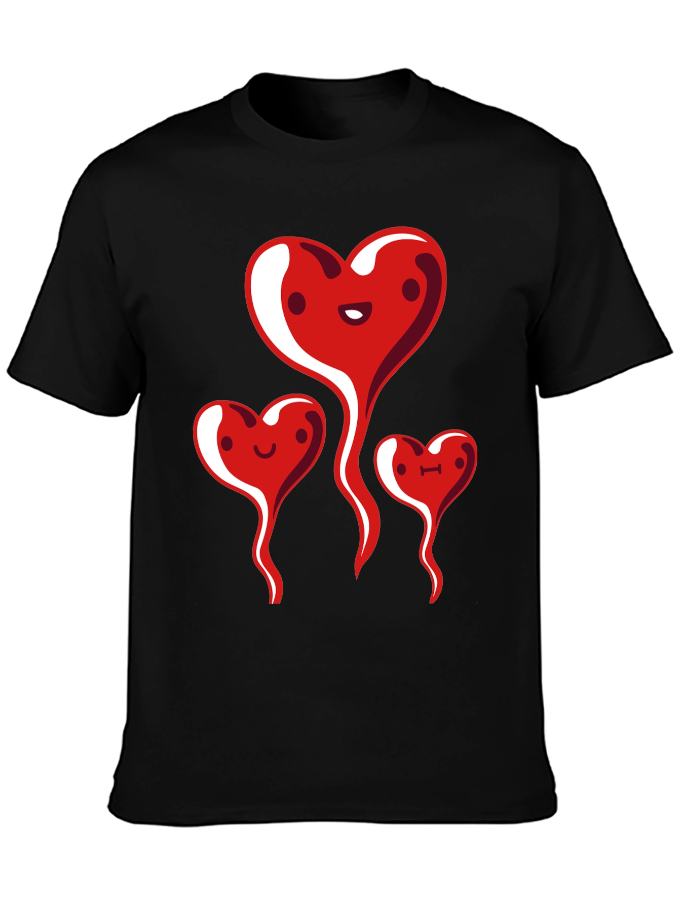Heart Family Graphic Tee - Black Casual Shirt