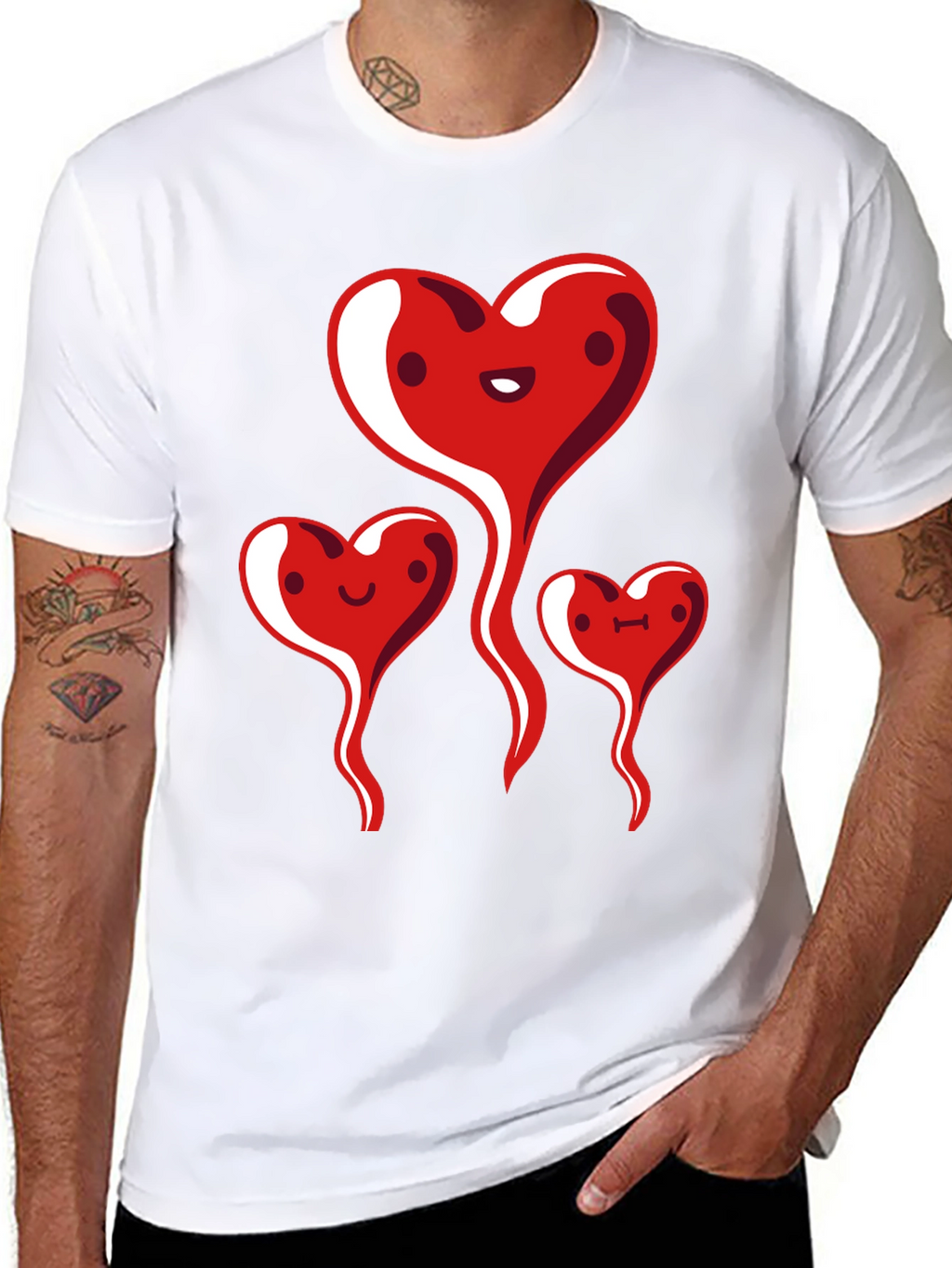 Heart Family Graphic Tee - Black Casual Shirt