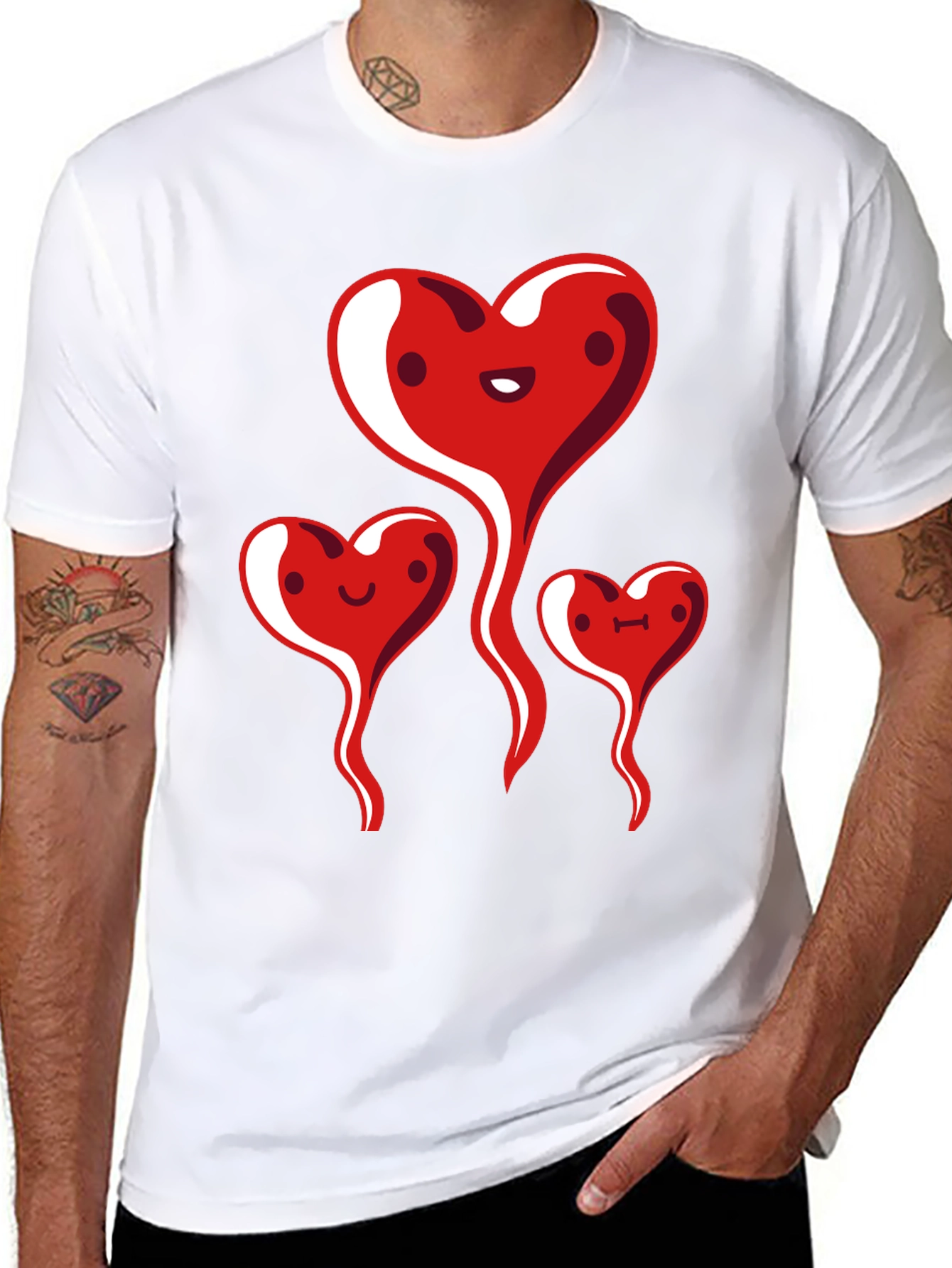 Heart Family Graphic Tee - Black Casual Shirt