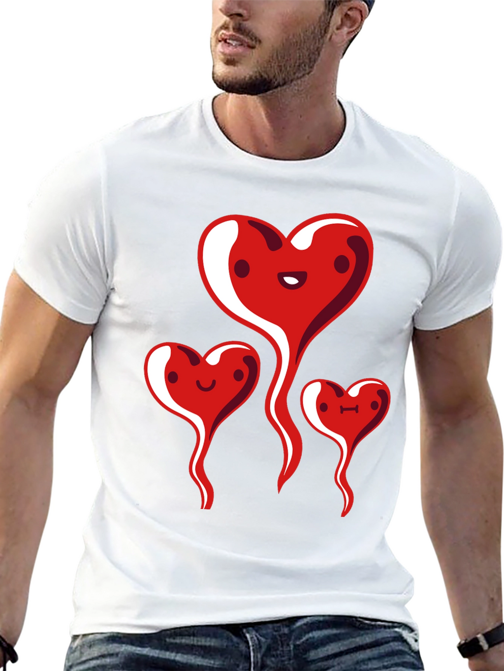 Heart Family Graphic Tee - Black Casual Shirt