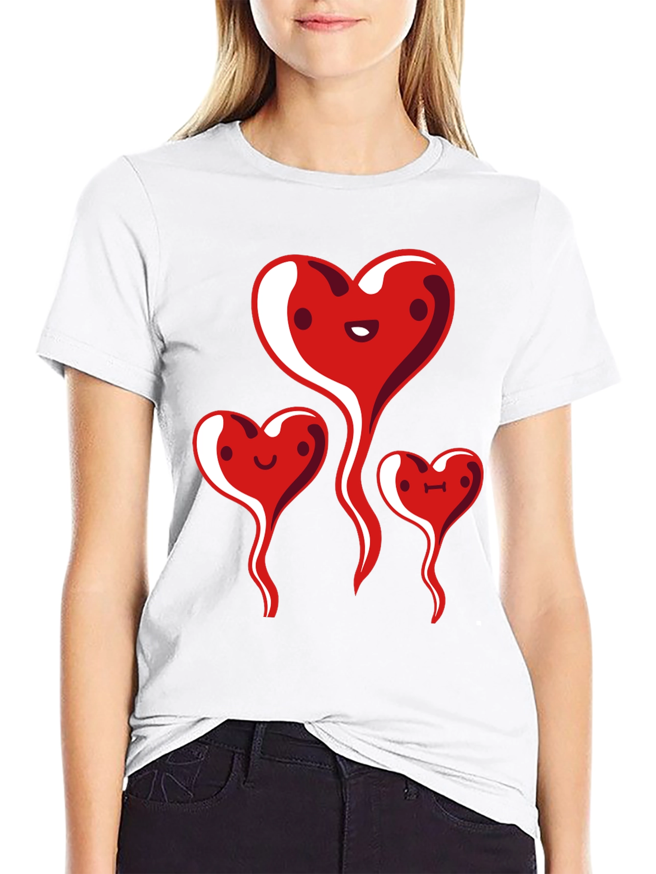 Heart Family Graphic Tee - Black Casual Shirt