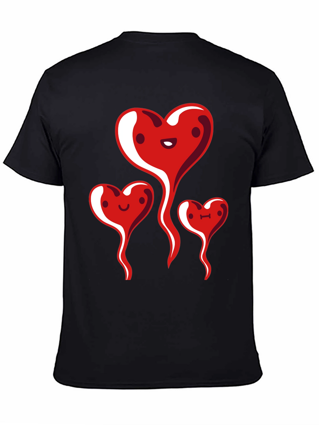 Heart Family Graphic Tee - Black Casual Shirt