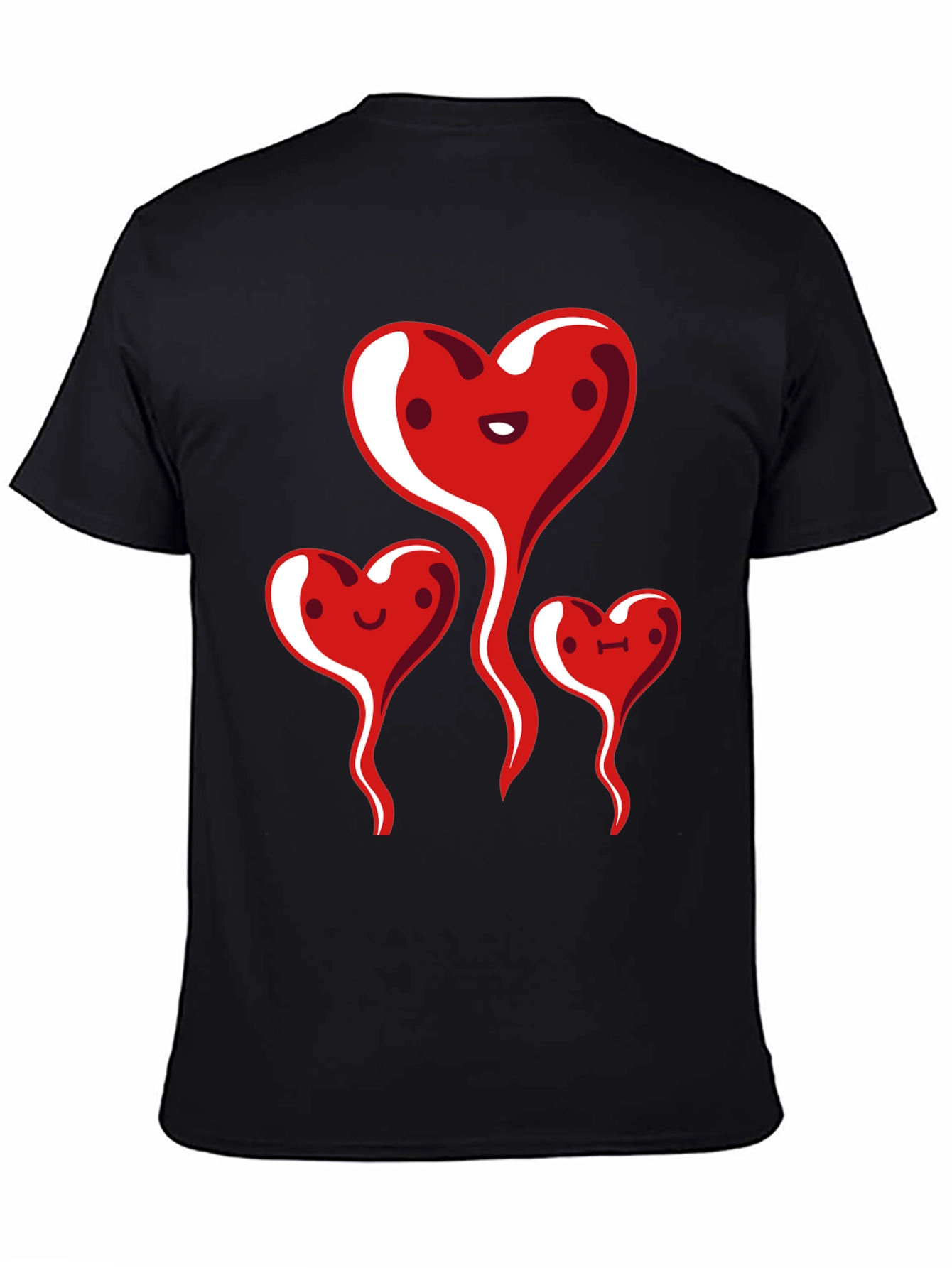 Heart Family Graphic Tee - Black Casual Shirt