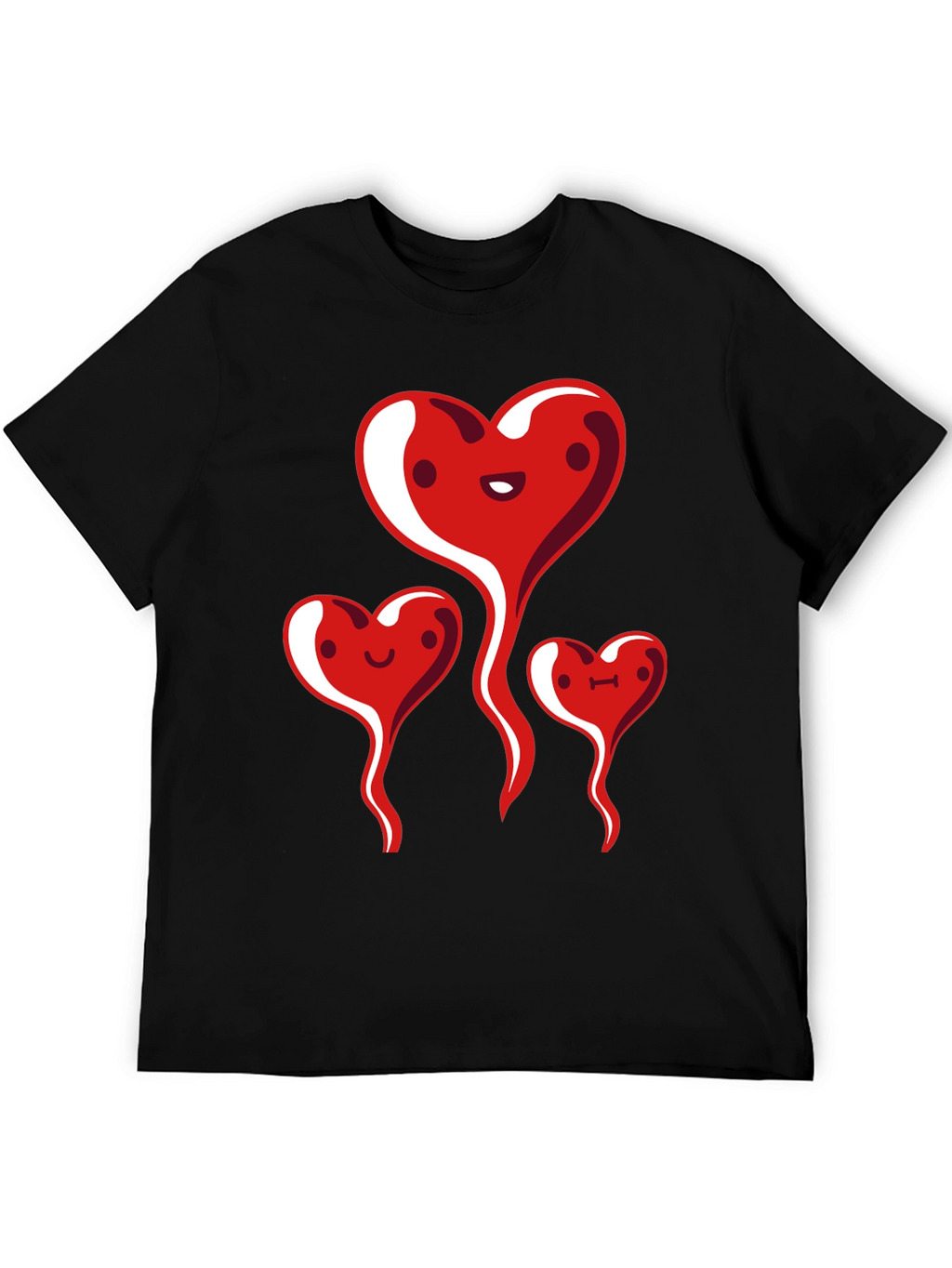 Heart Family Graphic Tee - Black Casual Shirt
