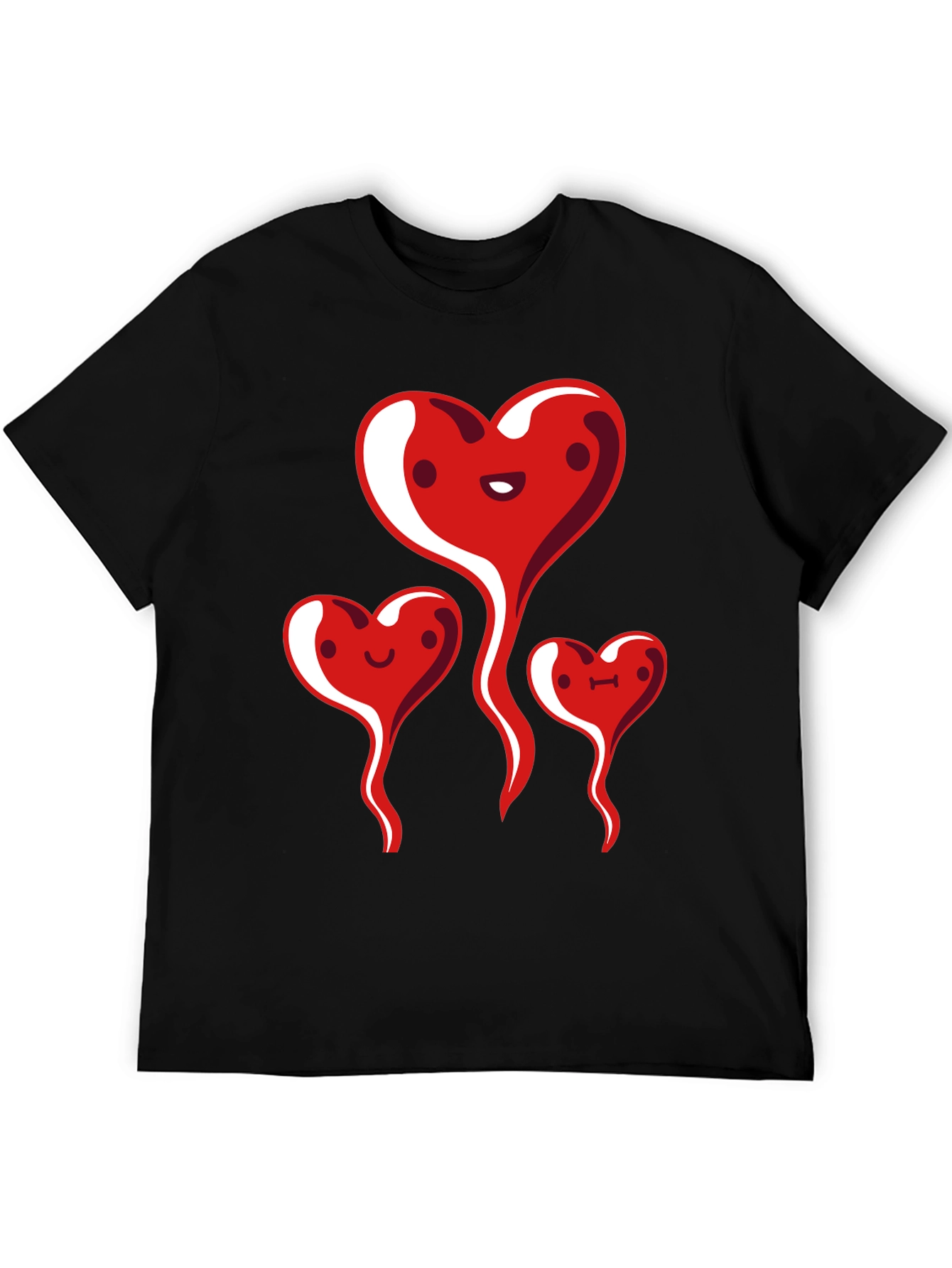 Heart Family Graphic Tee - Black Casual Shirt