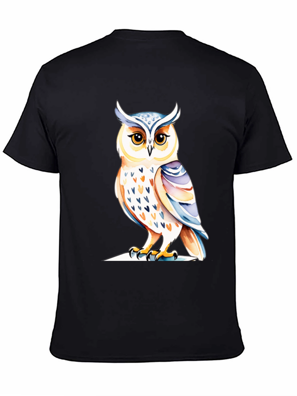 Black Owl Graphic Tee - Unique Bird Design