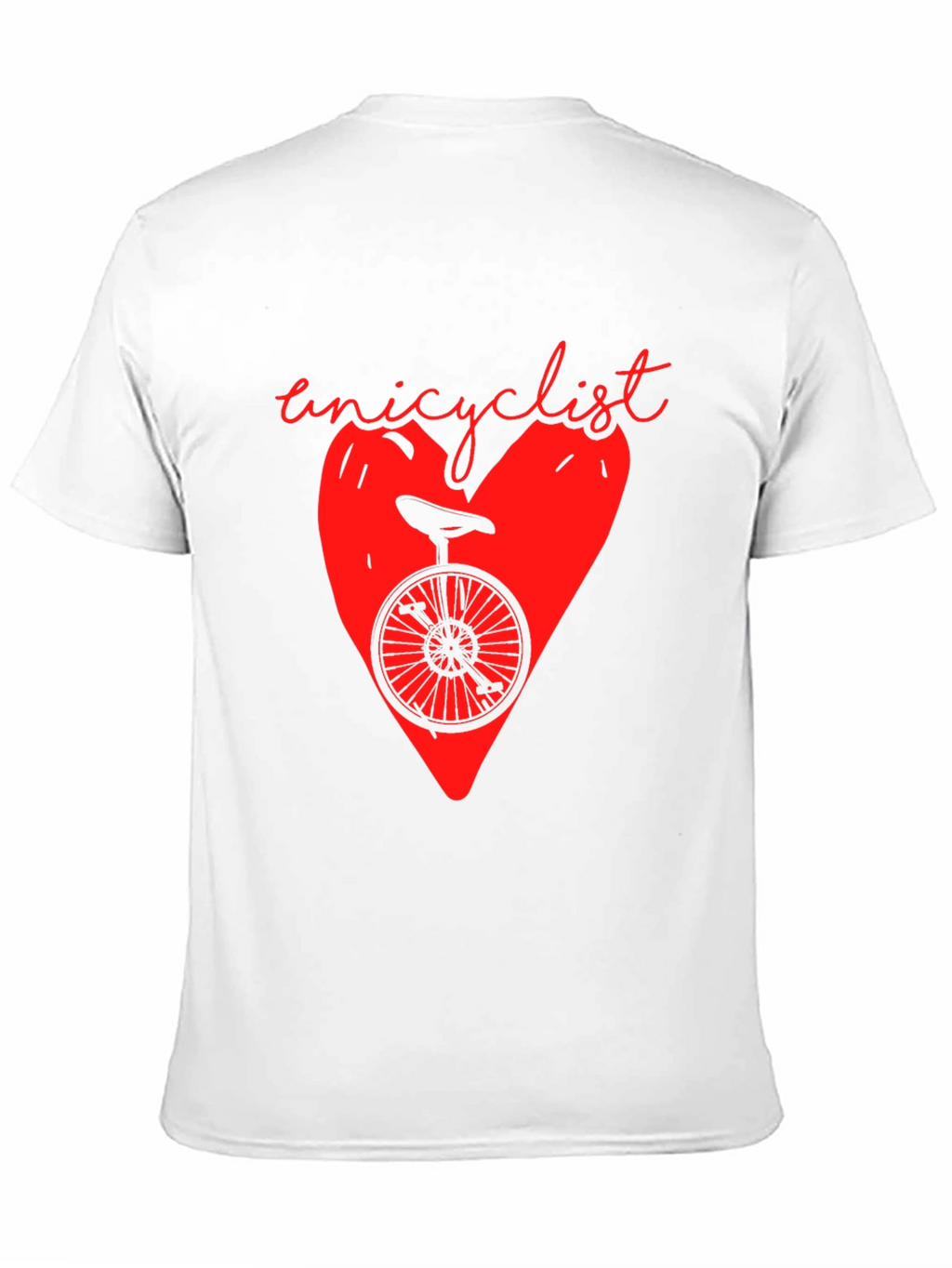 Unicyclist Heart Graphic T-Shirt - Black