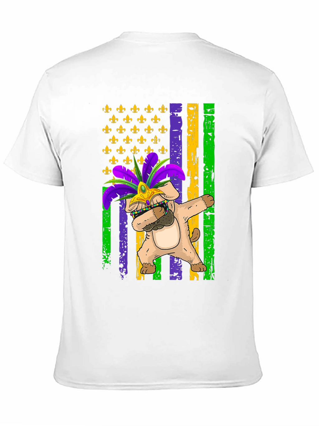 Mardi Gras Dog Dabbing T-Shirt