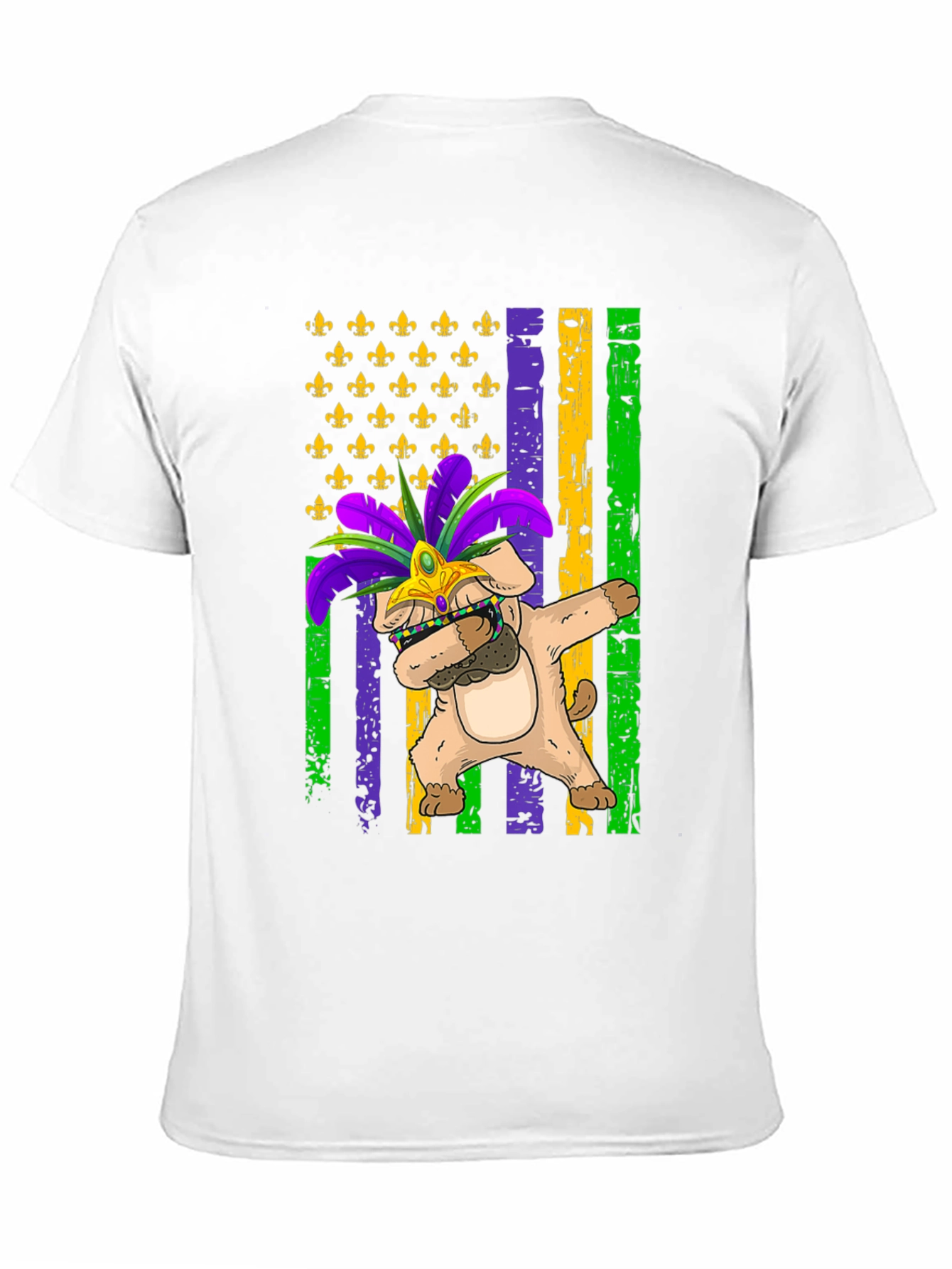 Mardi Gras Dog Dabbing T-Shirt