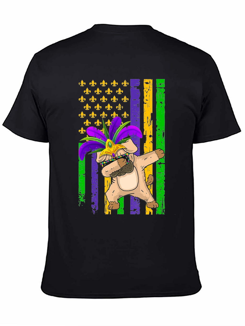 Mardi Gras Dog Dabbing T-Shirt